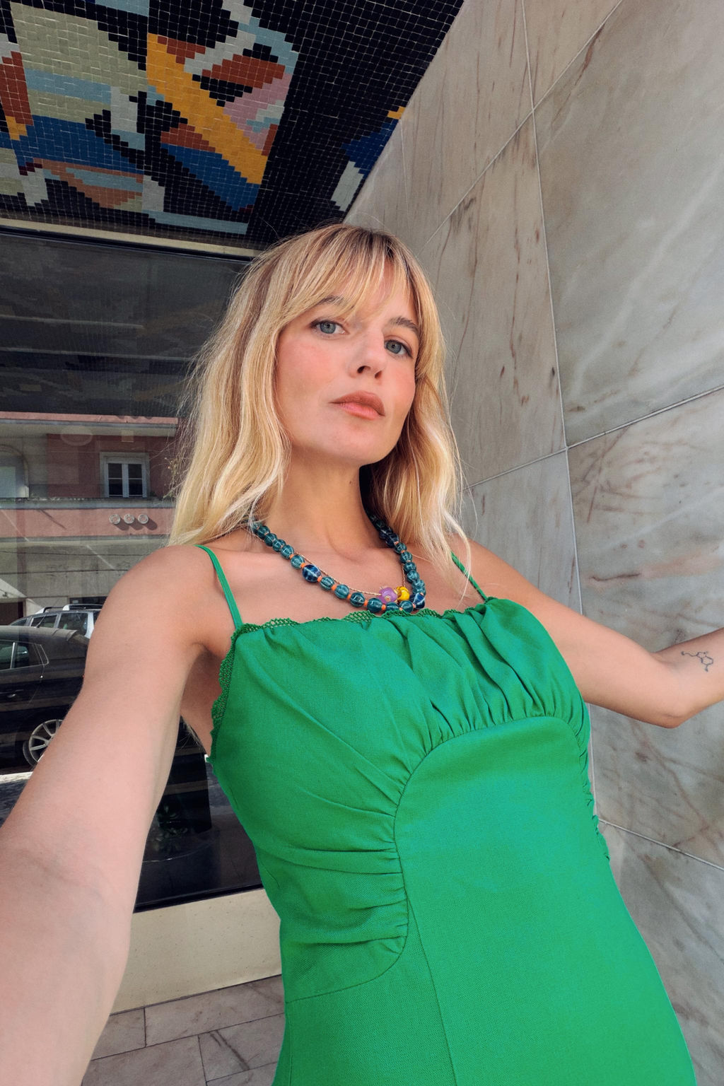 VESTIDO MIDI TIRANTES CON LINO / Verde - Zara фото 2