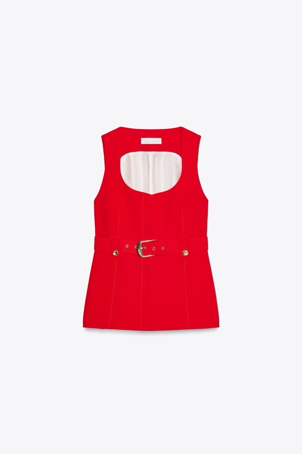 LONG WAISTCOAT WITH BELT - Zara фото 5