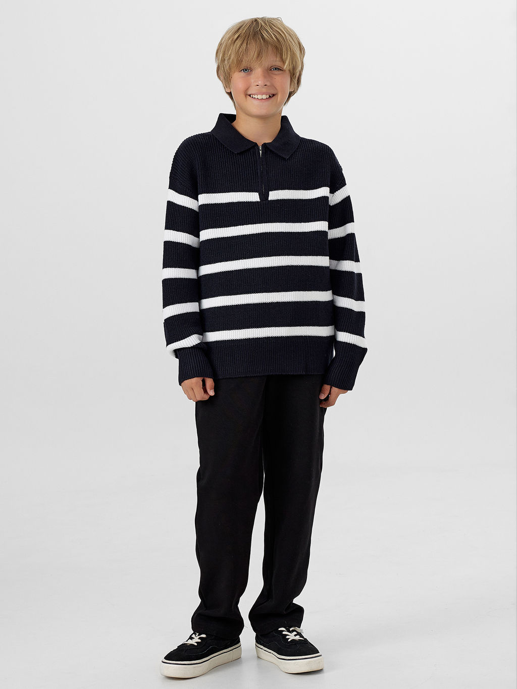Джемпер для мальчиков черный в полоску - Mark formelle фото 3