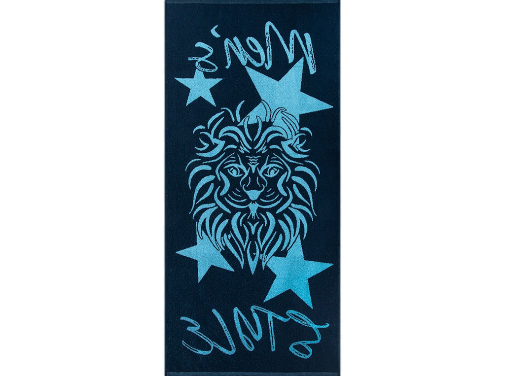6с102.411ж1 Стиль льва(т.синий2) Полотенце махровое 67х150см