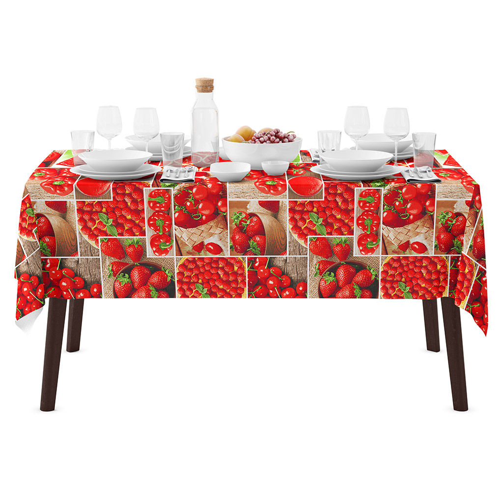 Урожай Скатерть 220х145см, длина стола до 180см, на 8-10 персон, хлопок Премиум 186г/м2, Домашняя мода (Россия)  фото 5