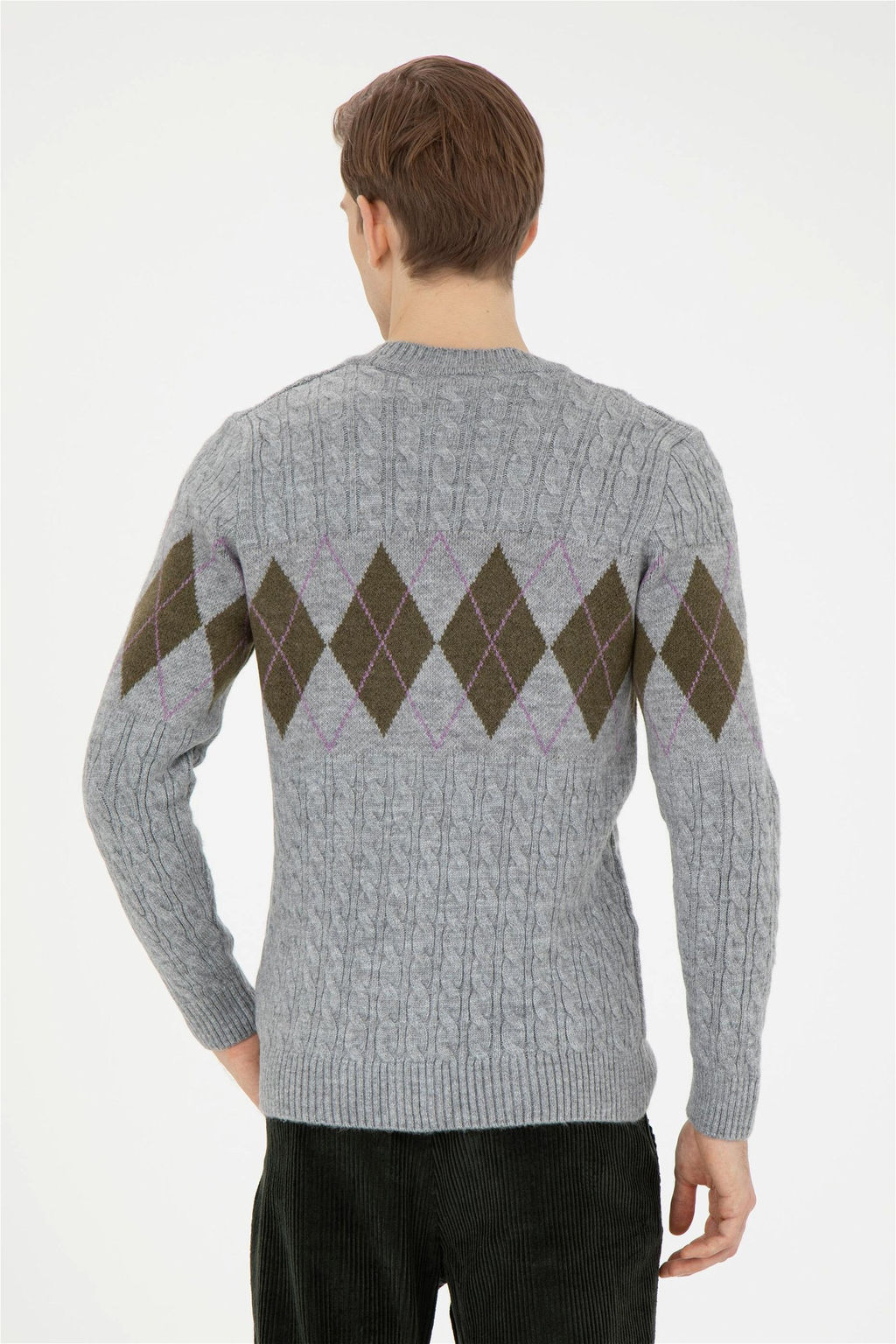 Мужской серый меланжевый трикотажный кардиган - U.s. polo assn фото 5