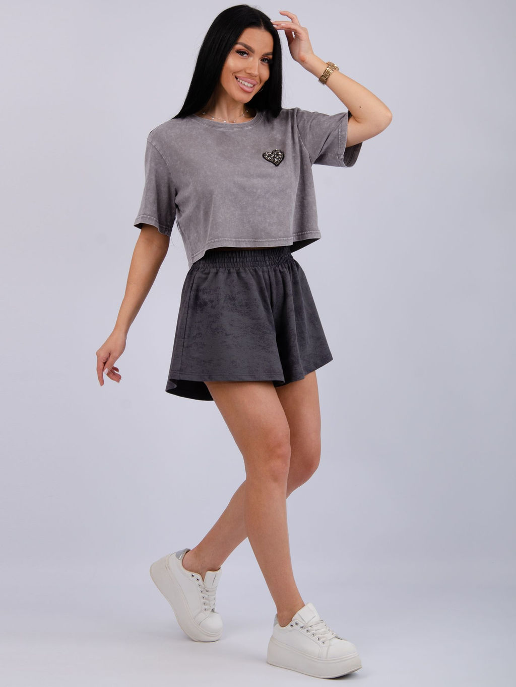 Шорты Лолита, футер с лайкрой - Малина фото 76