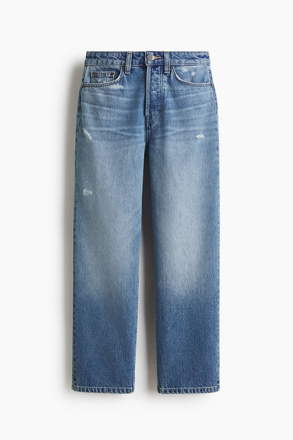 Straight High Waist Ankle Jeans - H&m фото 6