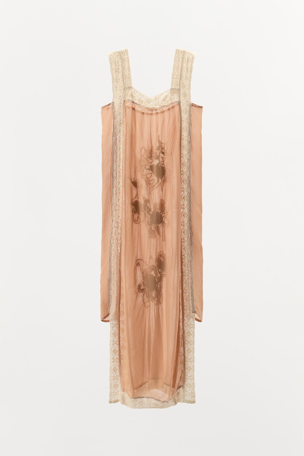 TEXTURED EMBROIDERED LACE DRESS - Zara фото 7