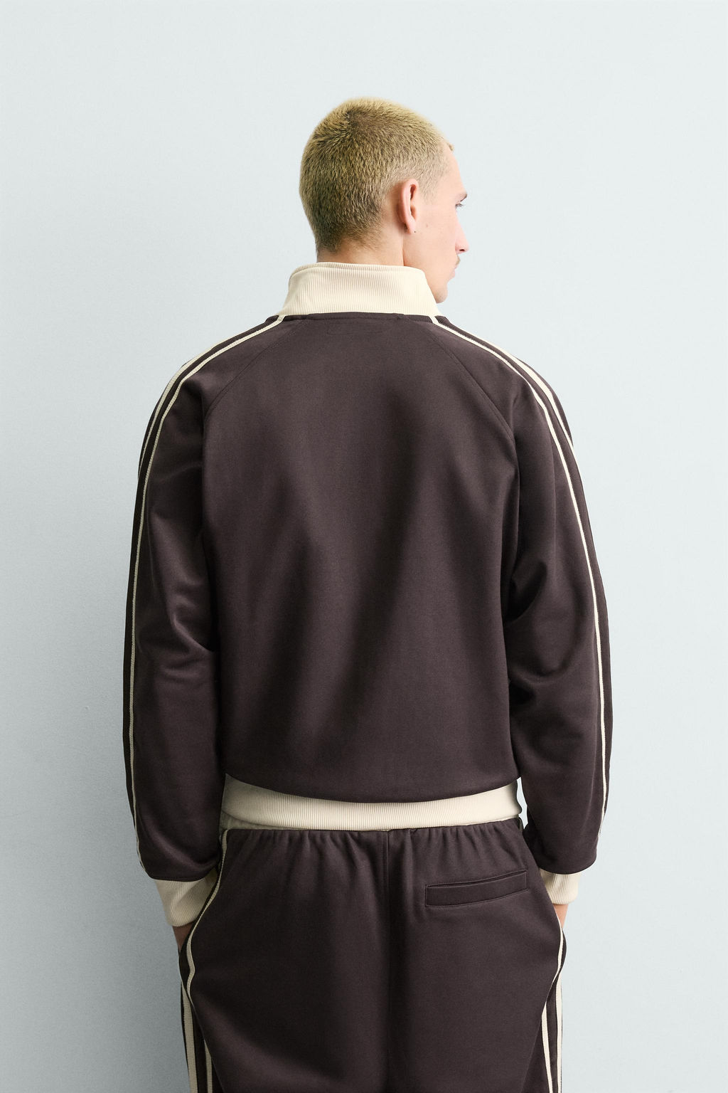 SUDADERA BANDAS CREMALLERA / Granate oscuro - Zara фото 3