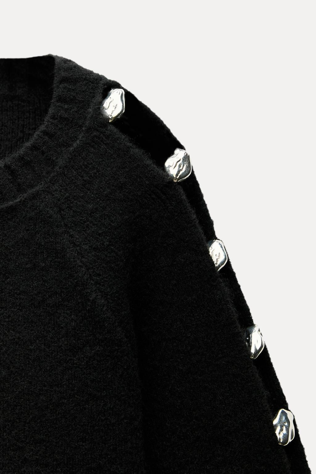 KNITTED SWEATER WITH BALL DETAIL - Zara фото 7