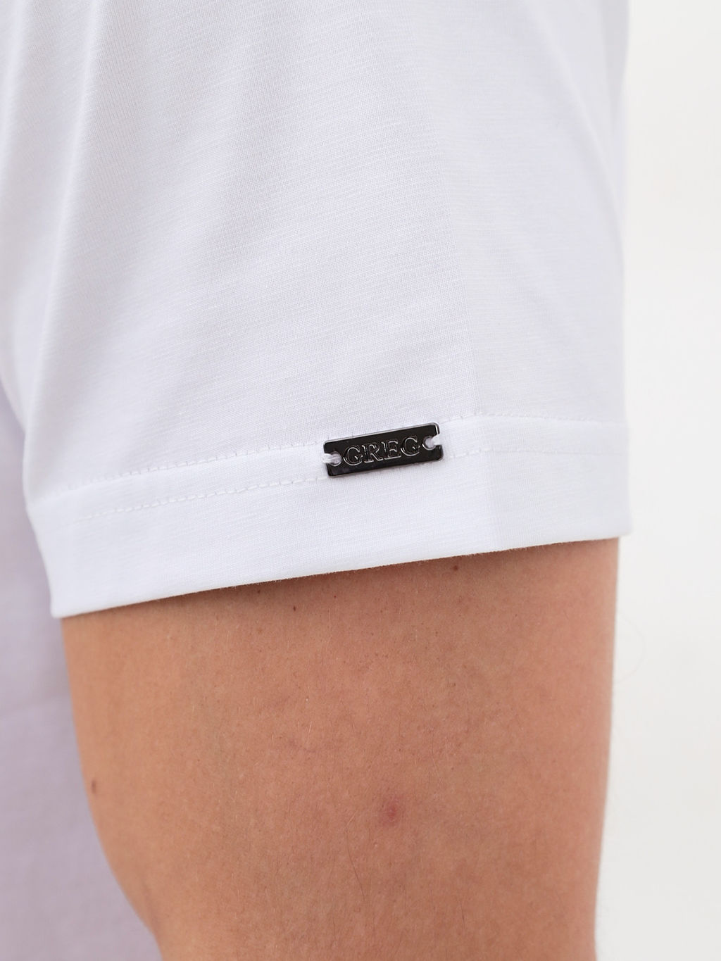 Джемпер мужской с воротником поло короткий рукав GREG G144-KO1246T-SAS5000 (белый)  фото 3