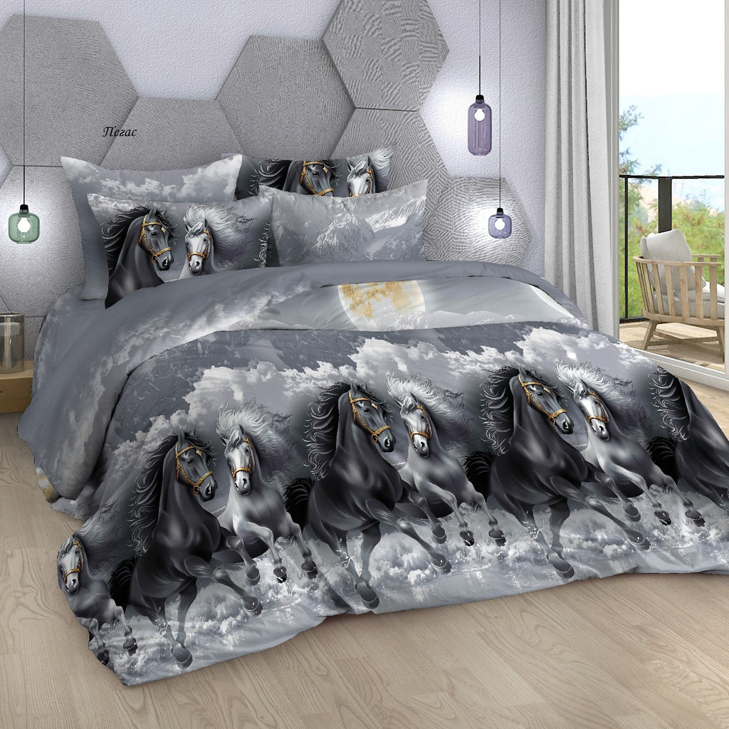 Комплект постельного белья Пегас, поплин семейный