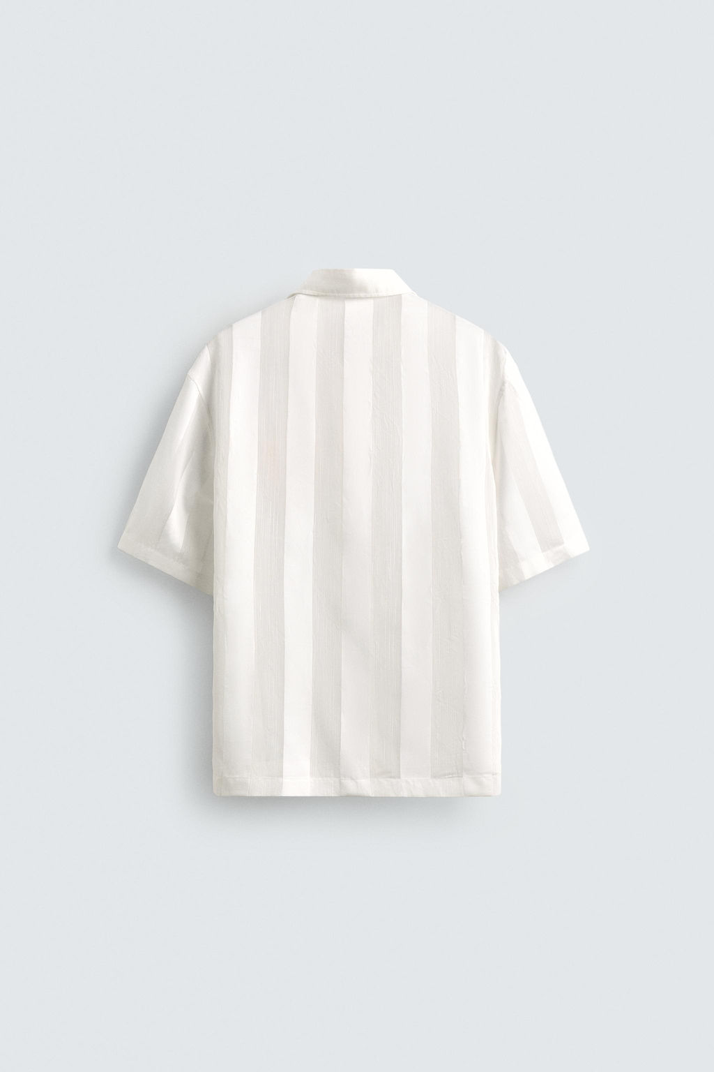 CAMISA JACQUARD RAYAS BORDADO / Blanco - Zara фото 8