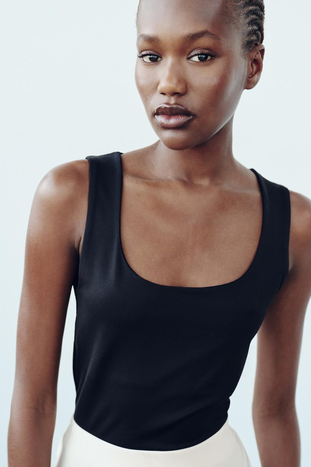 POLYAMIDE TOP WITH WIDE STRAPS - Zara фото 16