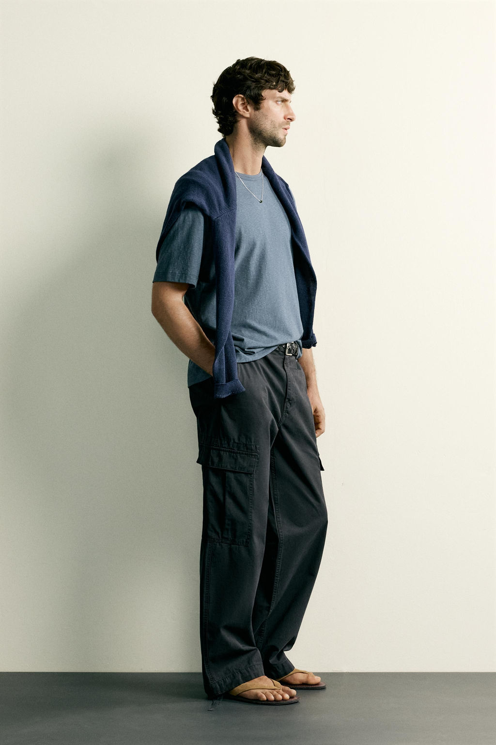 CAMISETA REGULAR FIT LIGHTWEIGHT / Azul medio - Zara фото 4