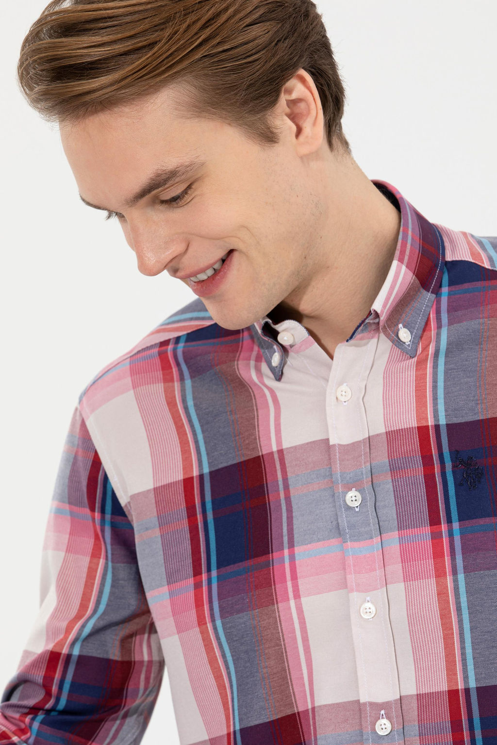 U. S. Polo Assn Мужская красная рубашка в шотландскую клетку - U.s. polo assn фото 2