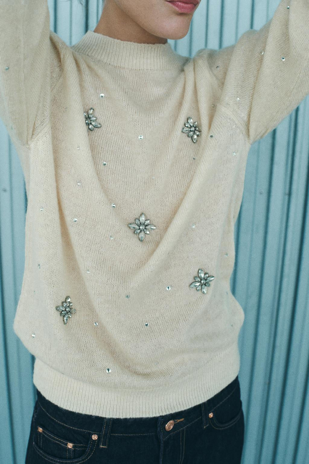 JEWELLED KNIT SWEATER - Zara фото 2
