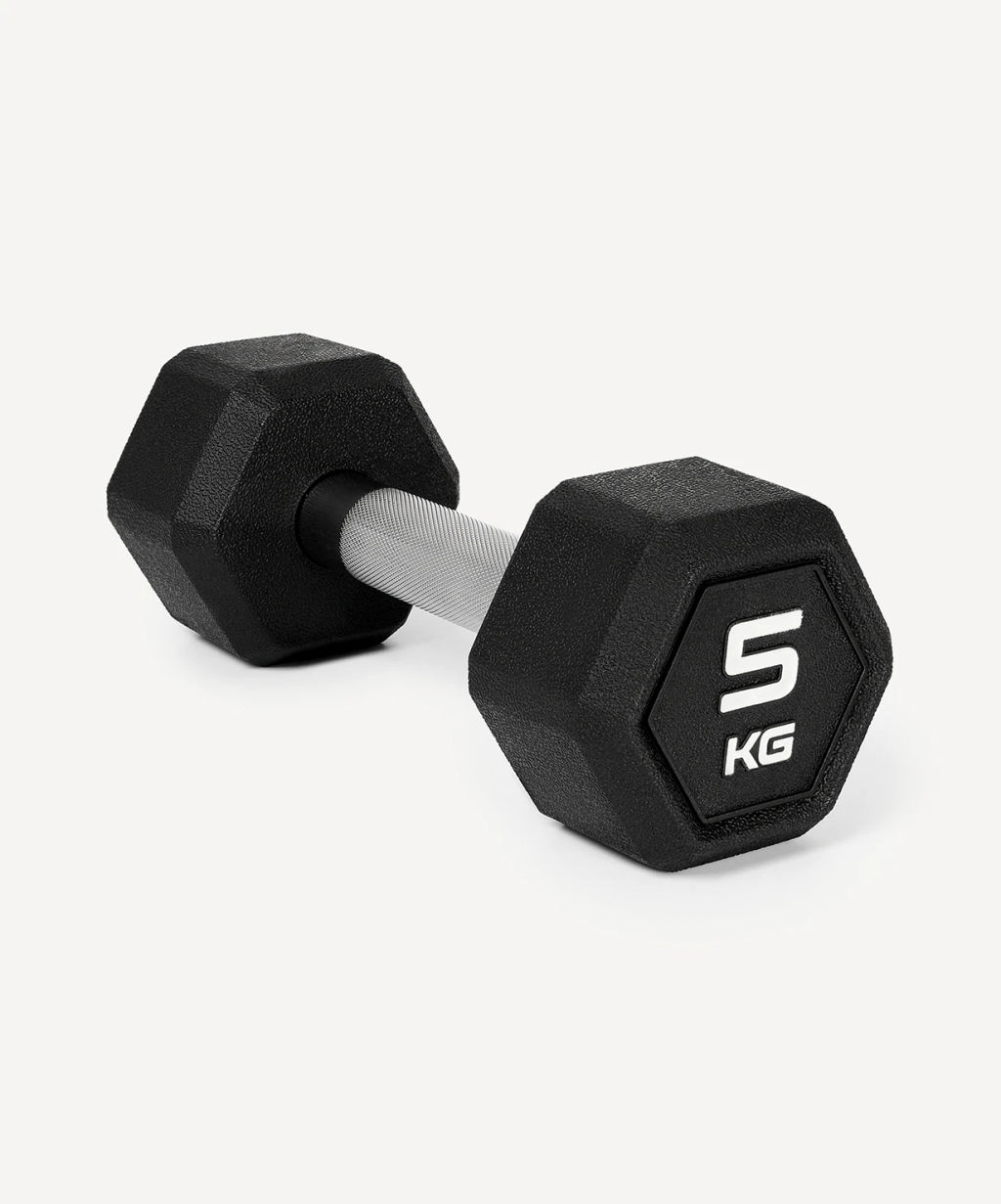 Гантель гексагональная STARFIT DB-301PRO 5 кг, обрезиненная, черный