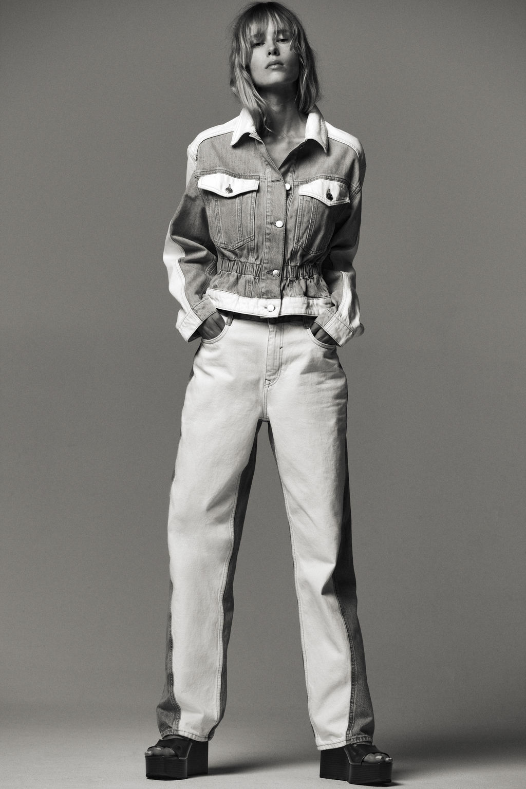 JEANS Z1975 STRAIGHT MID-WAIST COMBINED - Zara фото 7