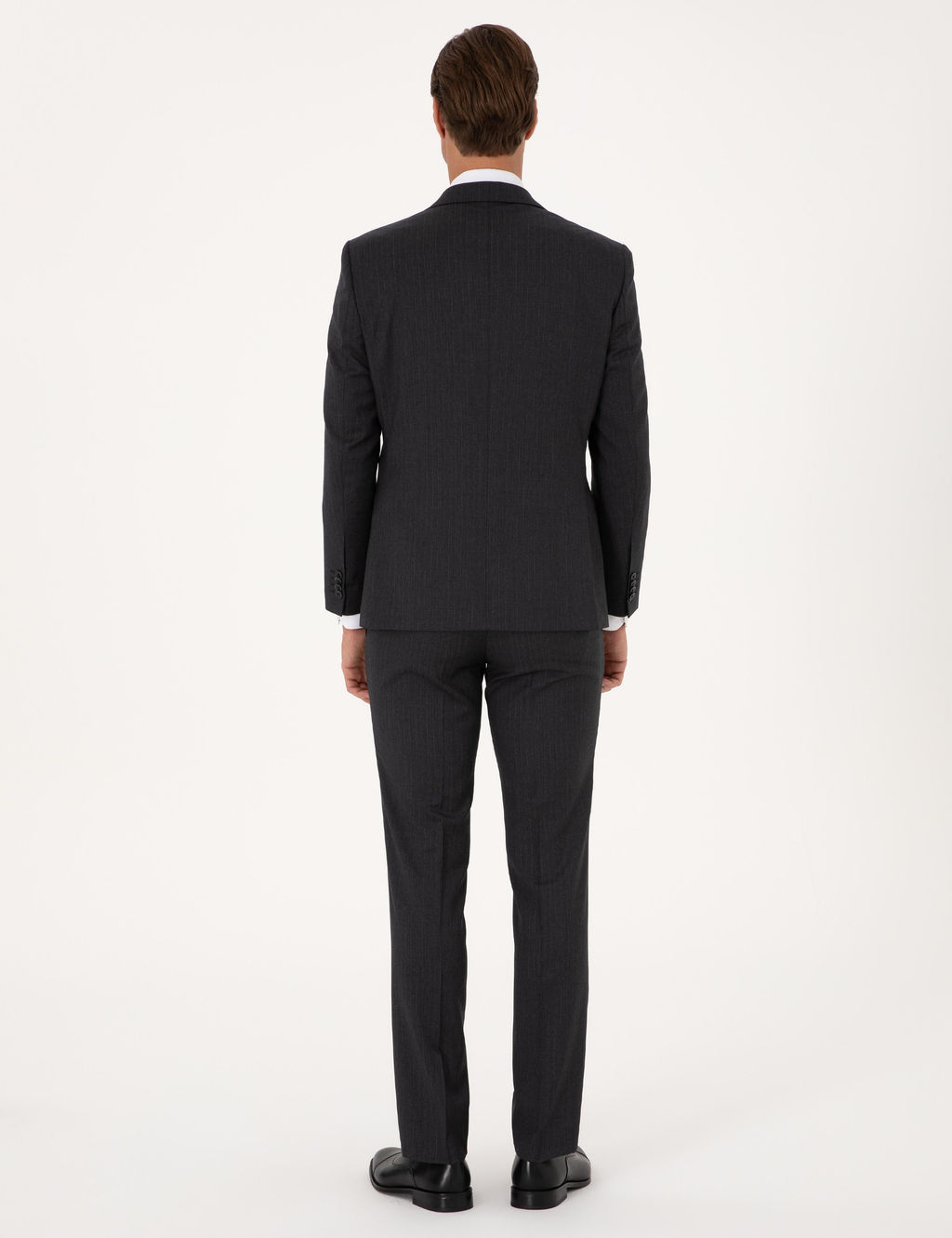 Antrasit Slim Fit %100 Y_n _izgili Tak_m Elbise