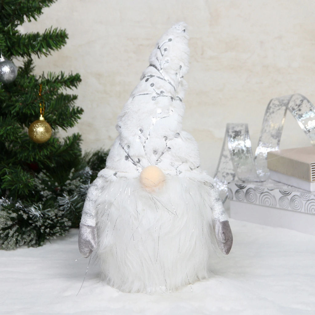 Сувенир новогодний "Лесовичок - Затейник" 41*13 см, Золото (с подсветкой)