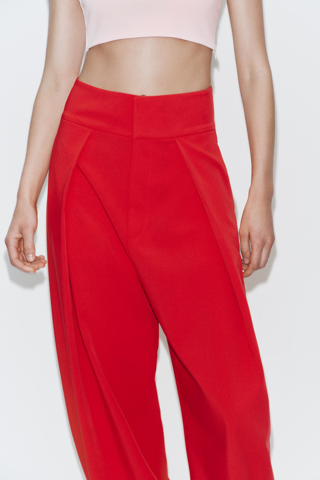 PANTAL?N BALLOON PLIEGUES / Rojo - Zara фото 4