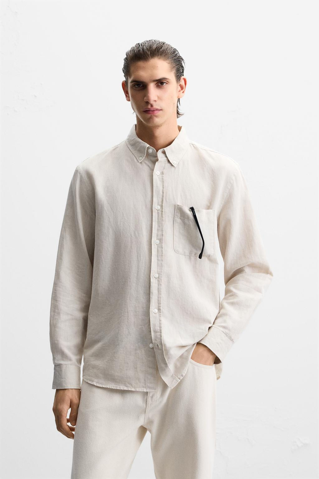 COTTON - LINEN SHIRT - Zara фото 4