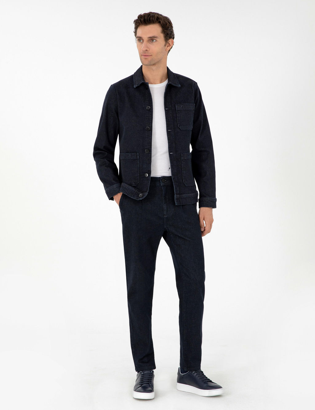 Темно-синяя джинсовая куртка классического кроя - Cacharel фото 4