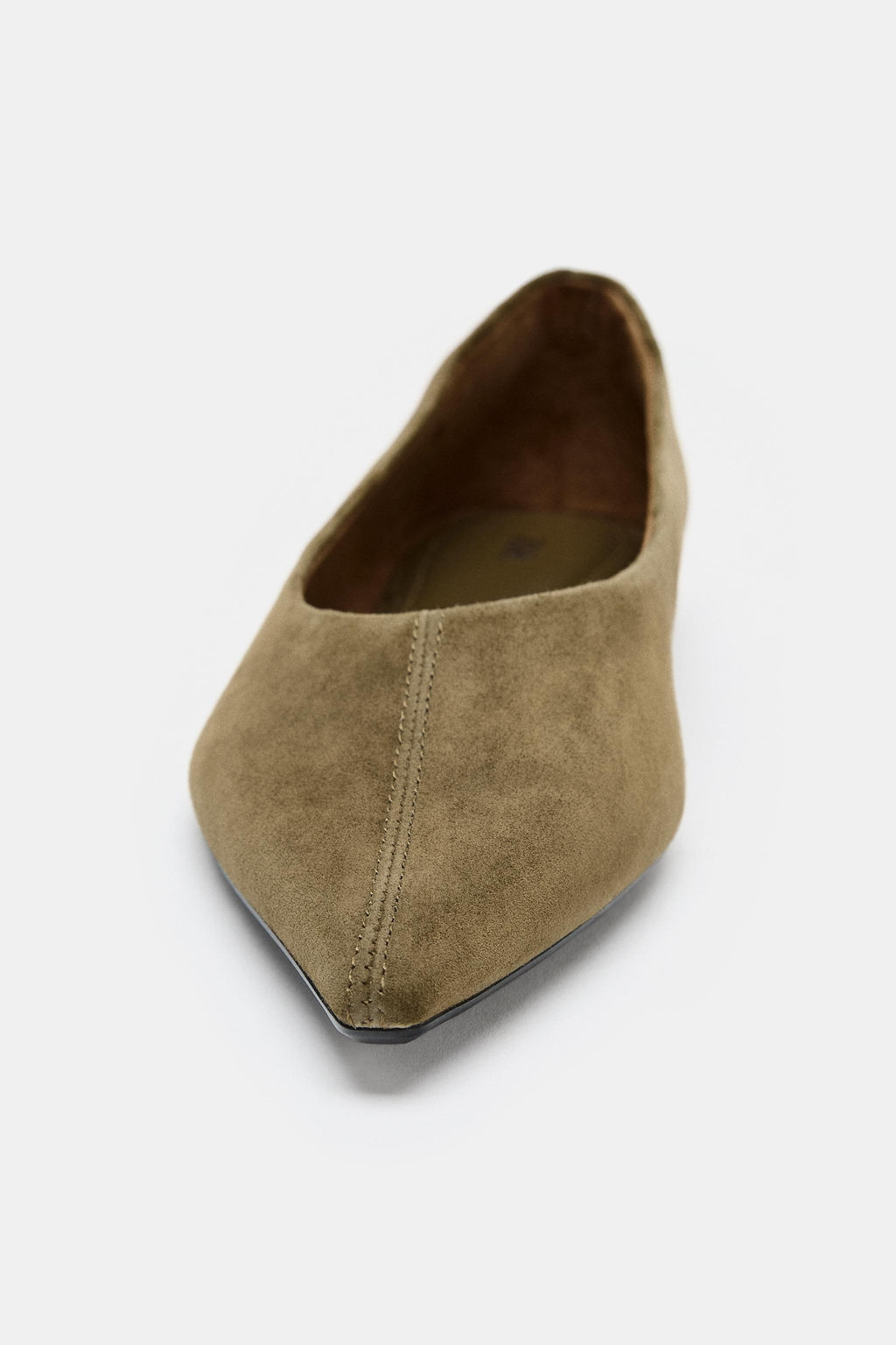 POINTED SPLIT SUEDE BALLET FLATS - Zara фото 8