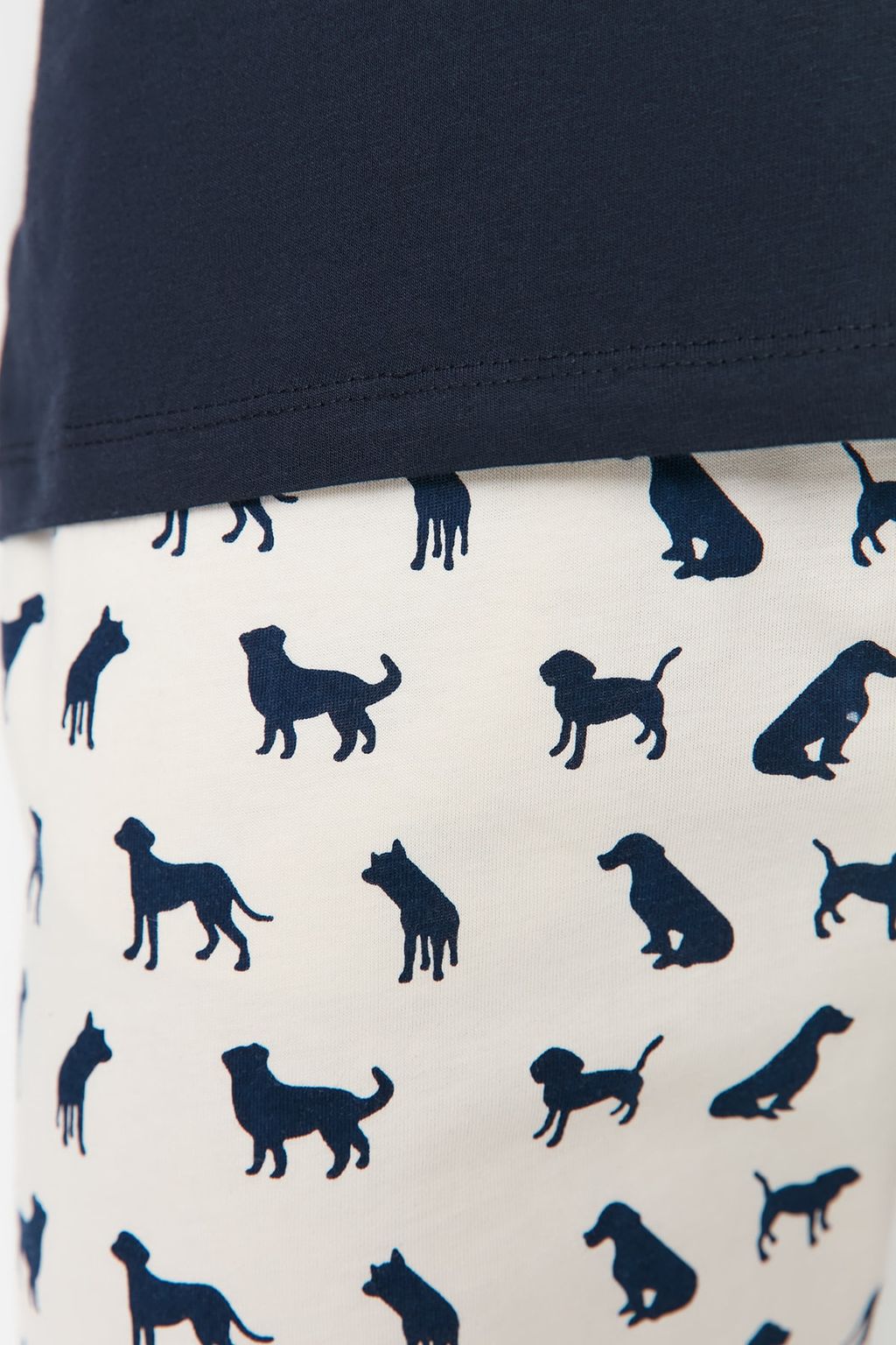 TRENDYOL MAN Lacivert %100 Pamuk Regular Fit Bask?l? Orme %100 Pamuk Pijama Tak?m? TMNAW23PT00028 - Trendyolmilla фото 2