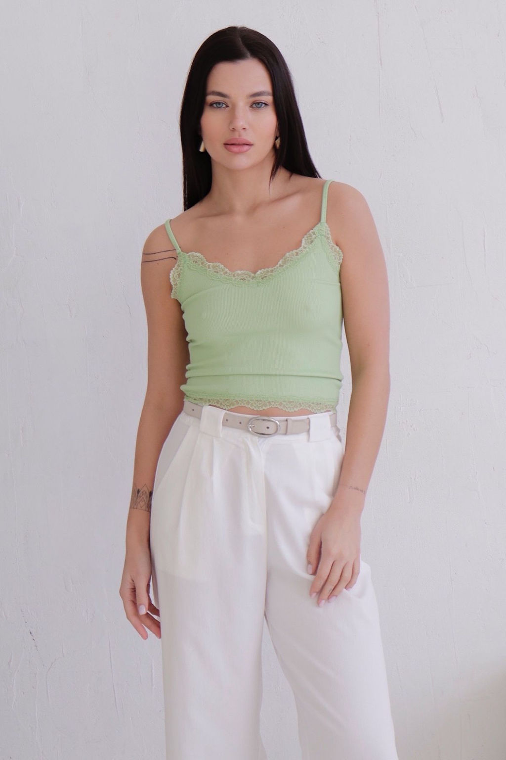 Топ фисташковый с кружевом - Martichelli фото 5