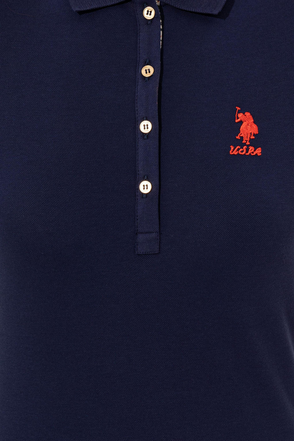 U. S. Polo Assn Женская темно-синяя базовая футболка с воротником-поло - U.s. polo assn фото 18