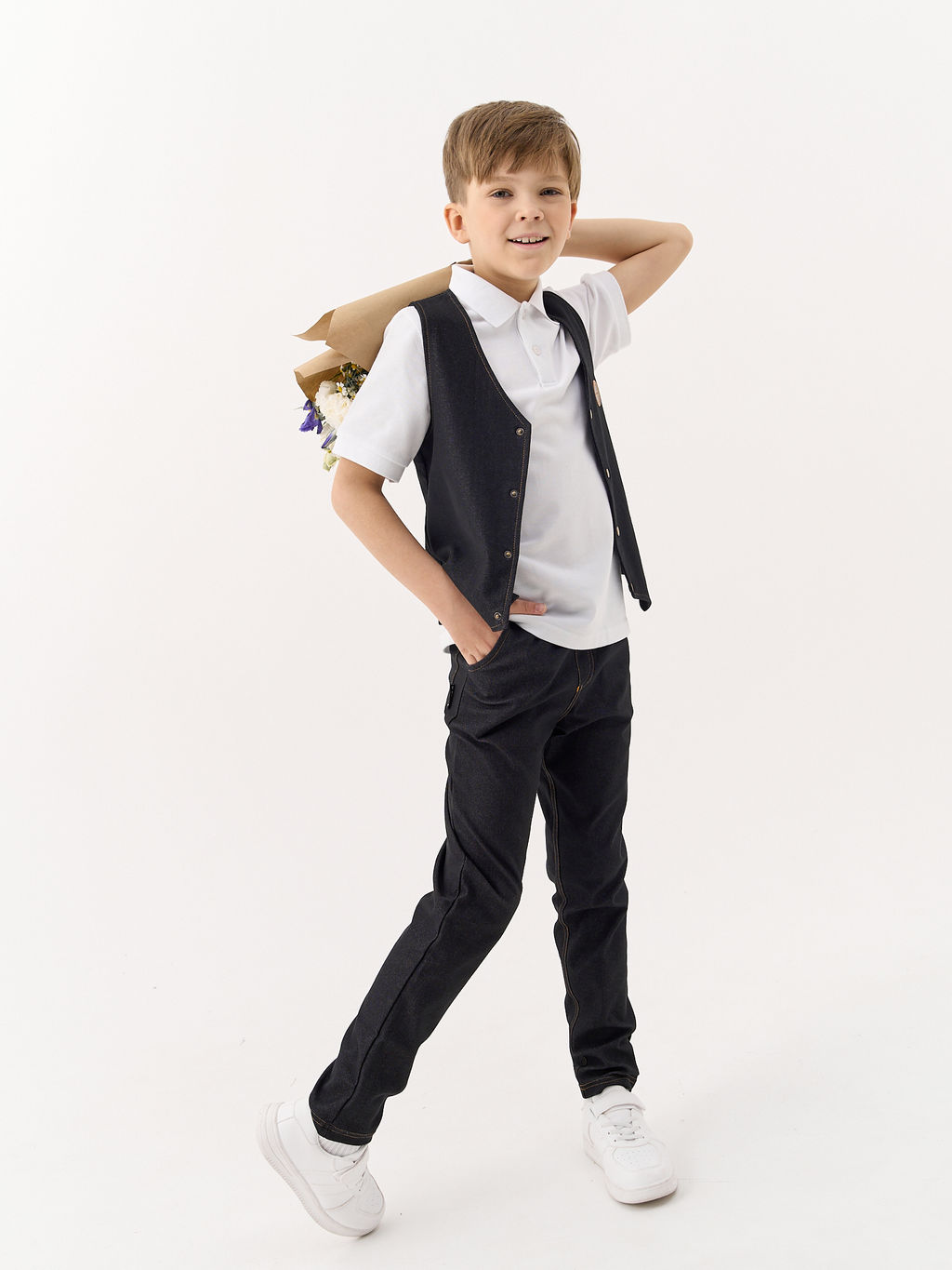 Чиносы из джинскота Графит 7+ - Bungly фото 9