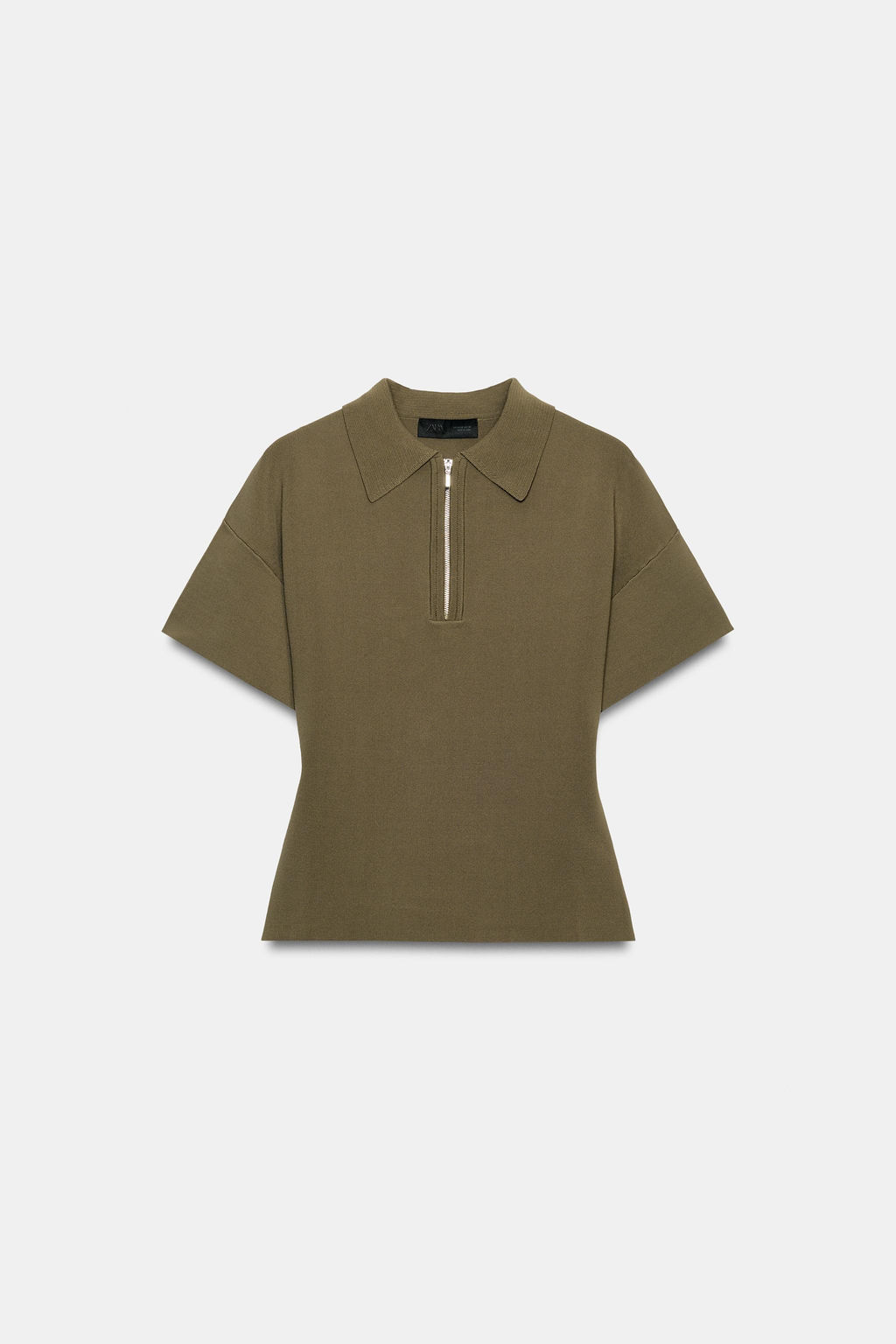 POLO PUNTO CREMALLERA MANGA CORTA / Khaki - Zara фото 8