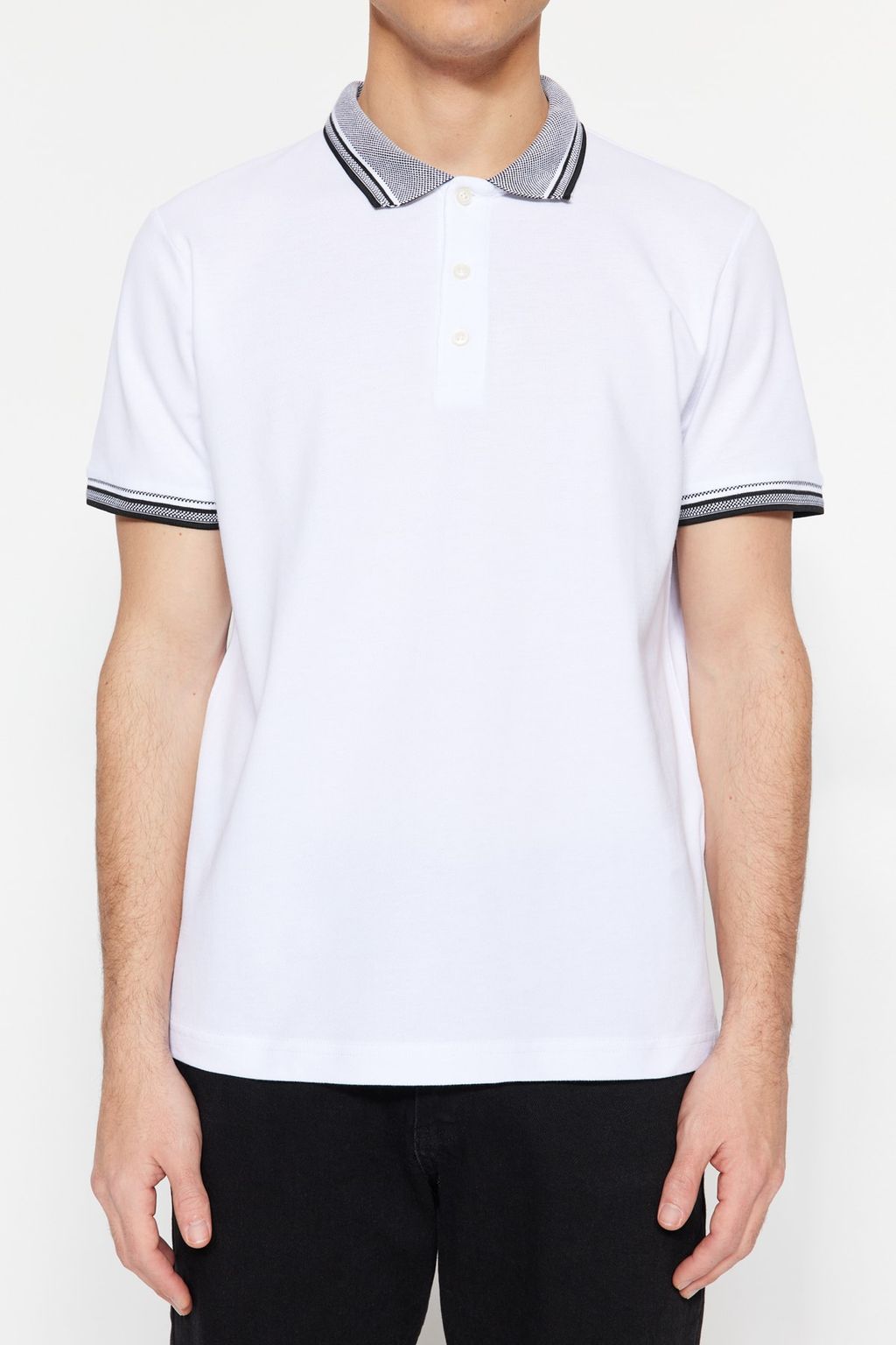 TRENDYOL MAN Siyah Slim/Dar Kesim %100 Pamuklu Polo Yaka T-shirt TMNSS22PO00014 - Trendyolmilla фото 19