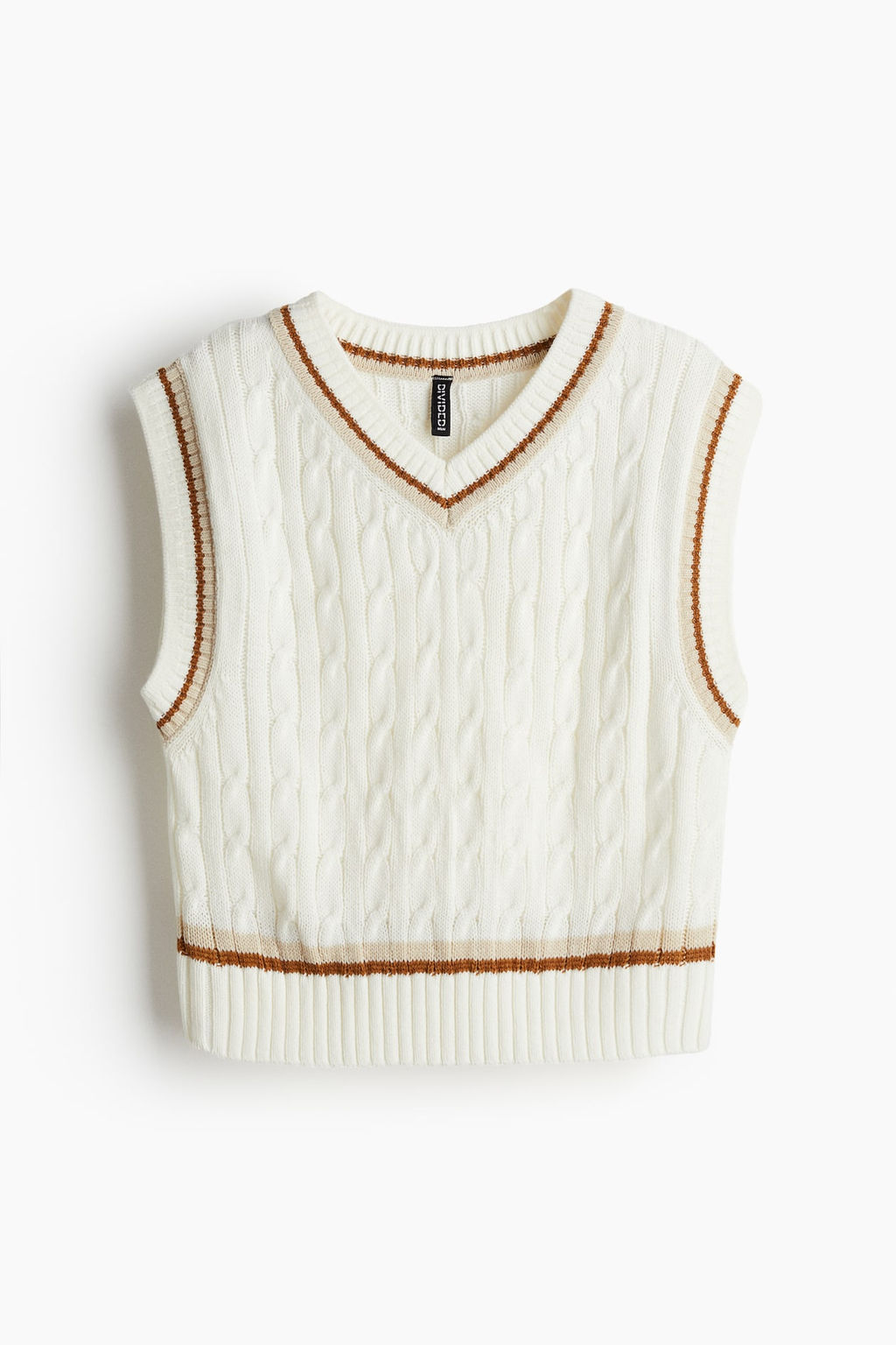 Sueter sin mangas en punto trenzado - H&m фото 6