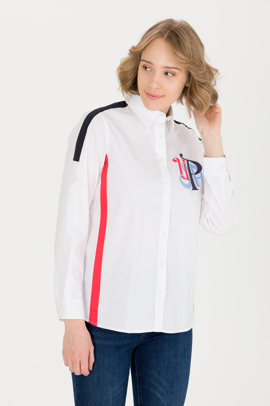 U. S. Polo Assn Женская белая рубашка с длинным рукавом - U.s. polo assn фото 2