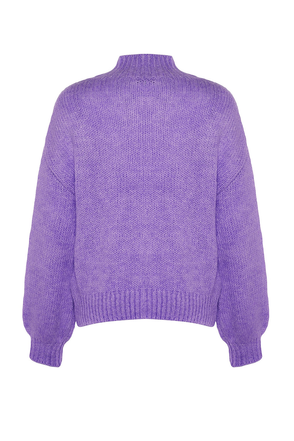 Mor Yumusak Dokulu Kal?n Bisiklet Yaka Triko Kazak TWOAW24KZ00290 - Trendyolmilla фото 7