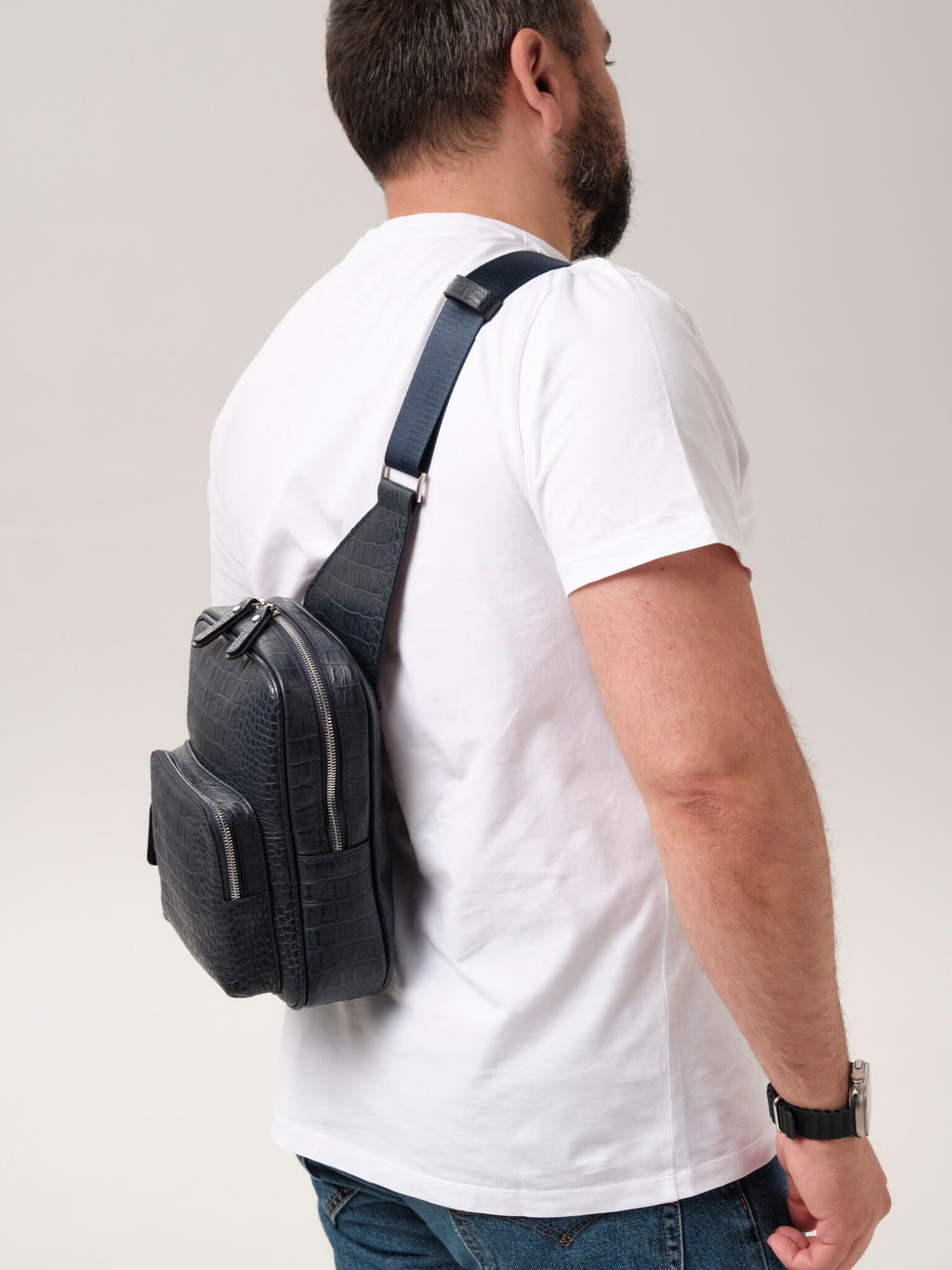 Сумка мужская Azaro 7071 синий кроко