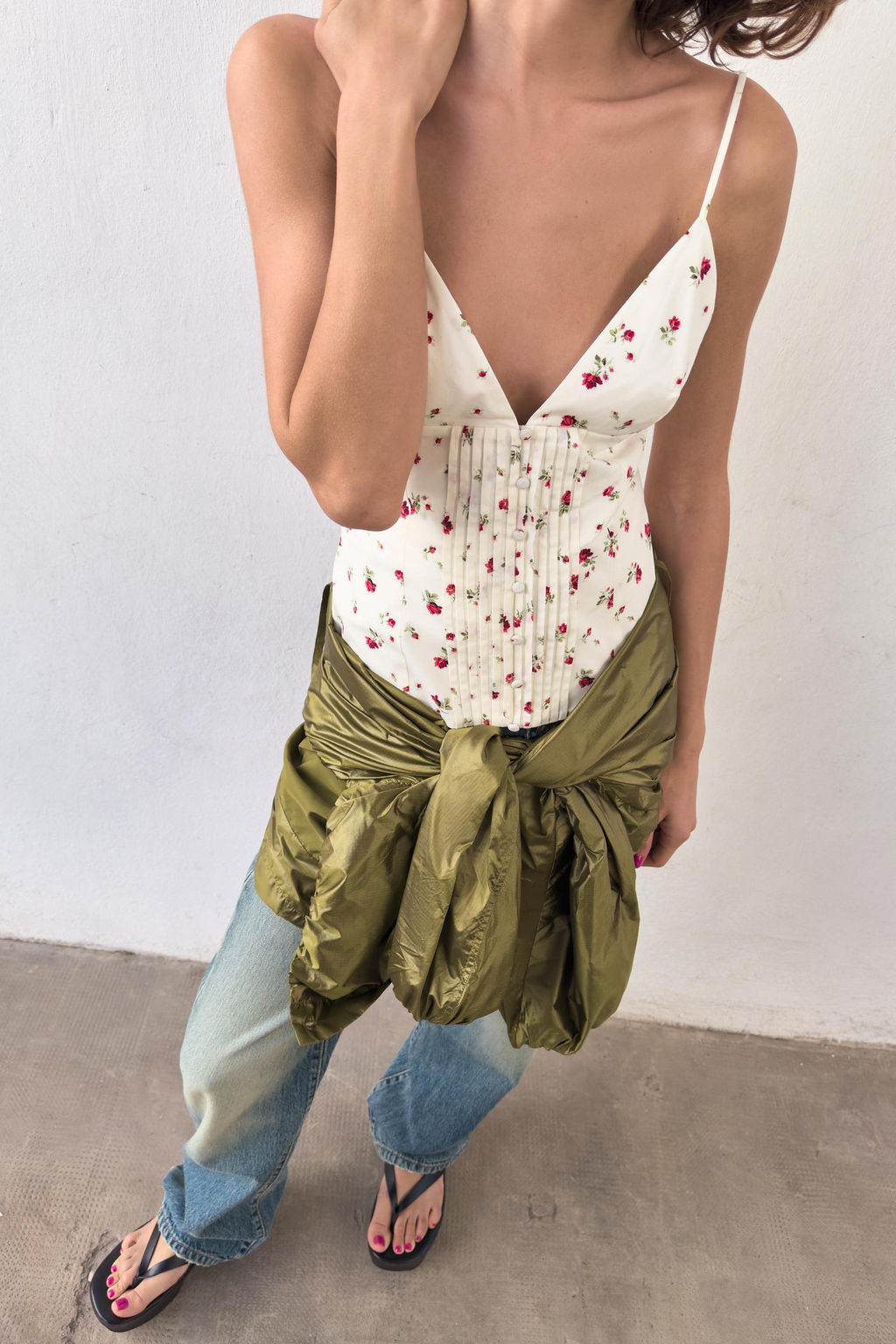 TOP TIRANTES PLIEGUES / Crudo / Rojo - Zara фото 3