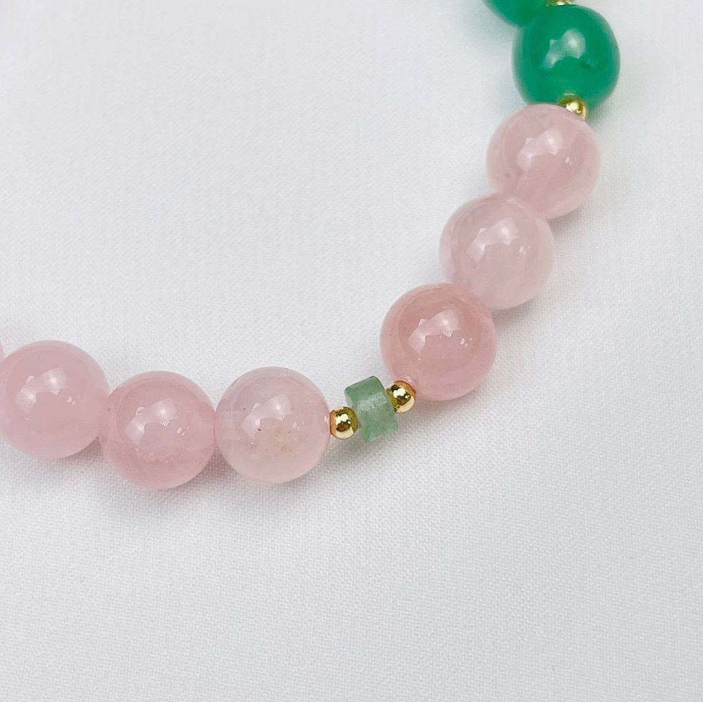 Браслет из мадагаскарского Розового кварца и Авантюрина - Радуга самоцветов фото 4