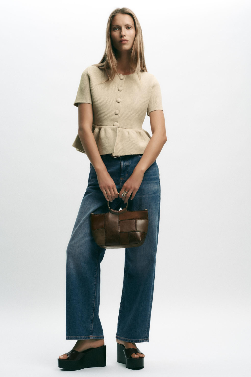 SHORT SLEEVE PEPLUM CARDIGAN