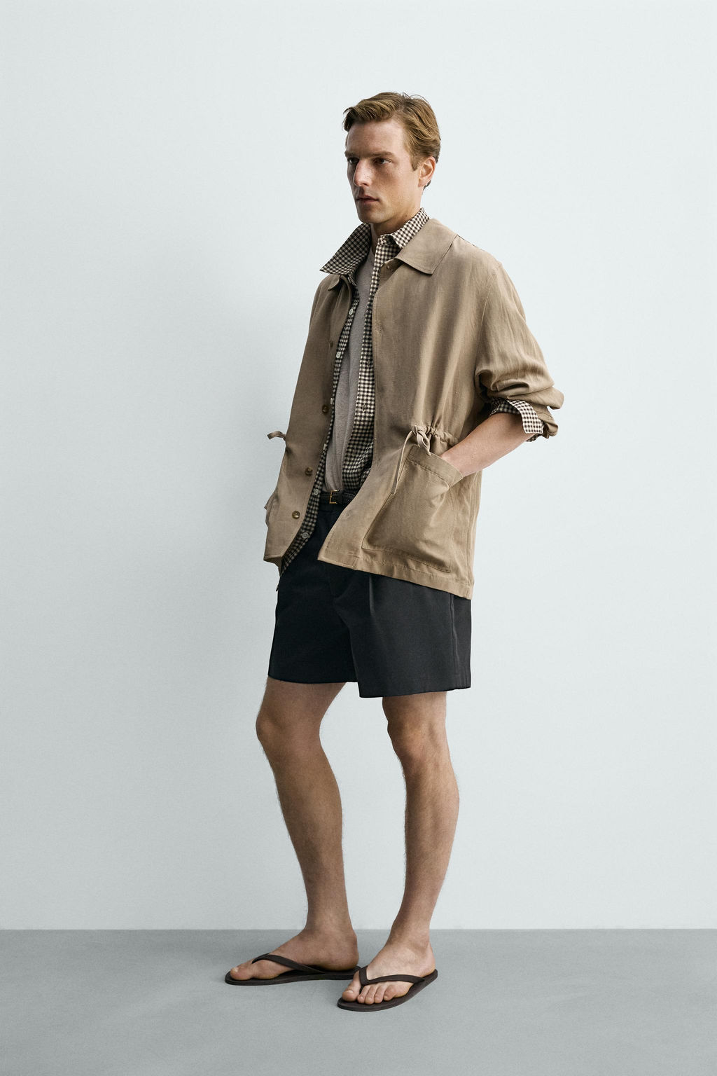 PARKA LIGERA VISCOSA - LINO / Vis?n oscuro - Zara фото 4