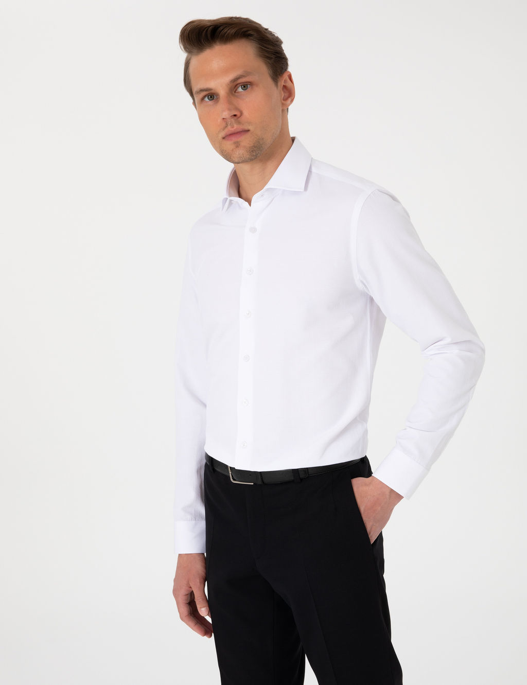 Beyaz Slim Fit Uzun Kollu Arm_rl_ G_mlek