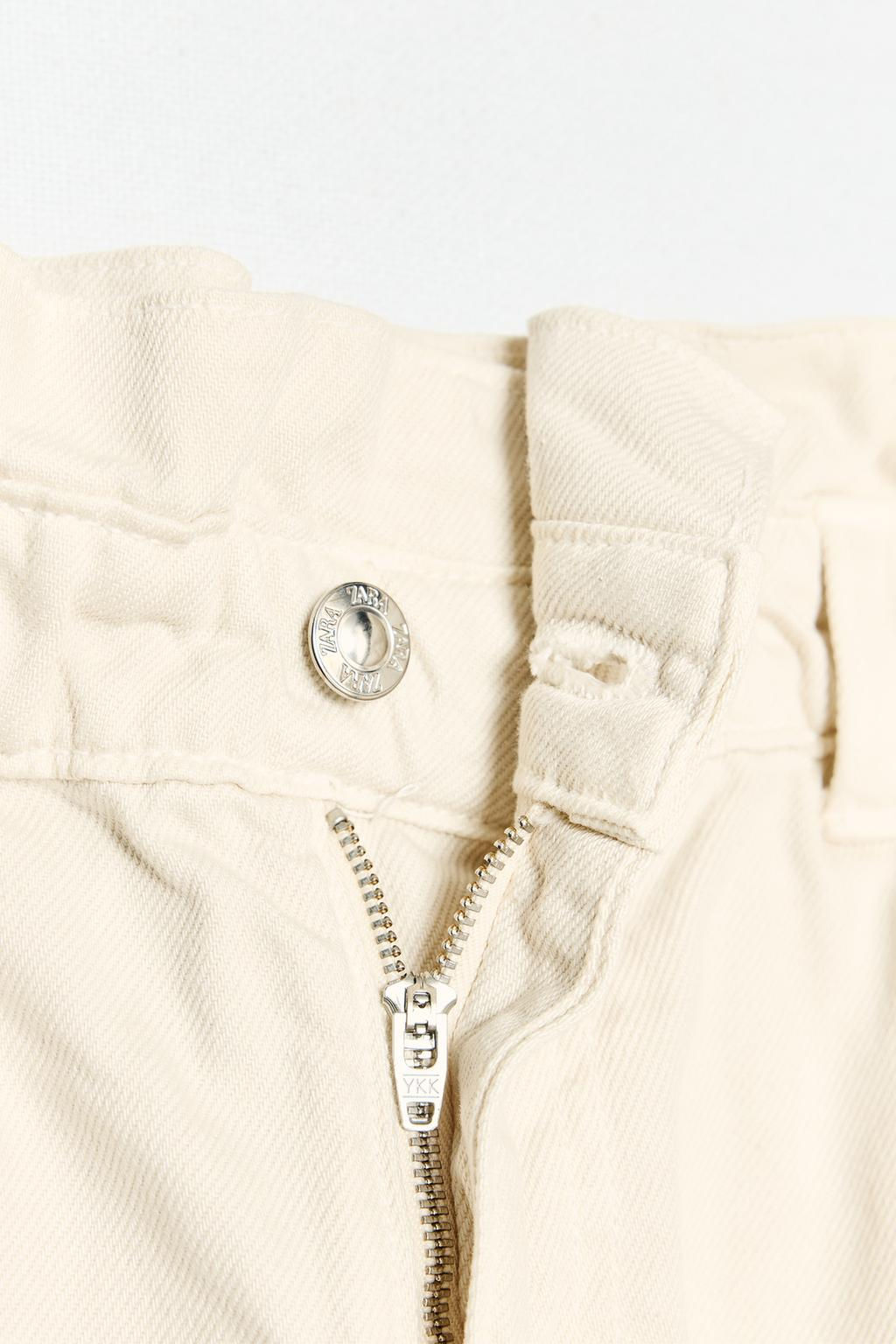 Z1975 DENIM PAPERBAG BERMUDA SHORTS WITH BELT - Zara фото 7