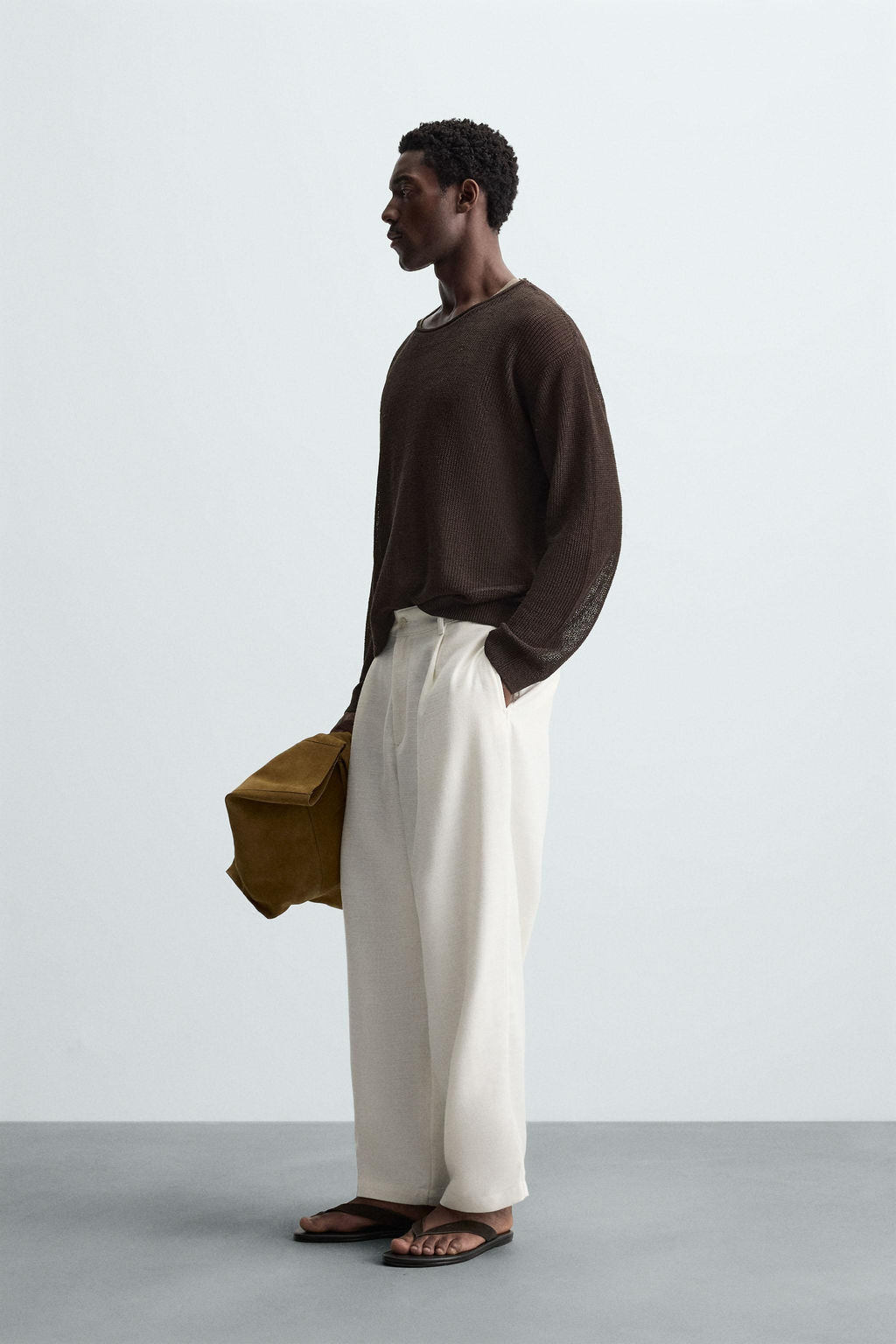 LINEN BLEND TEXTURED SWEATER - Zara фото 4