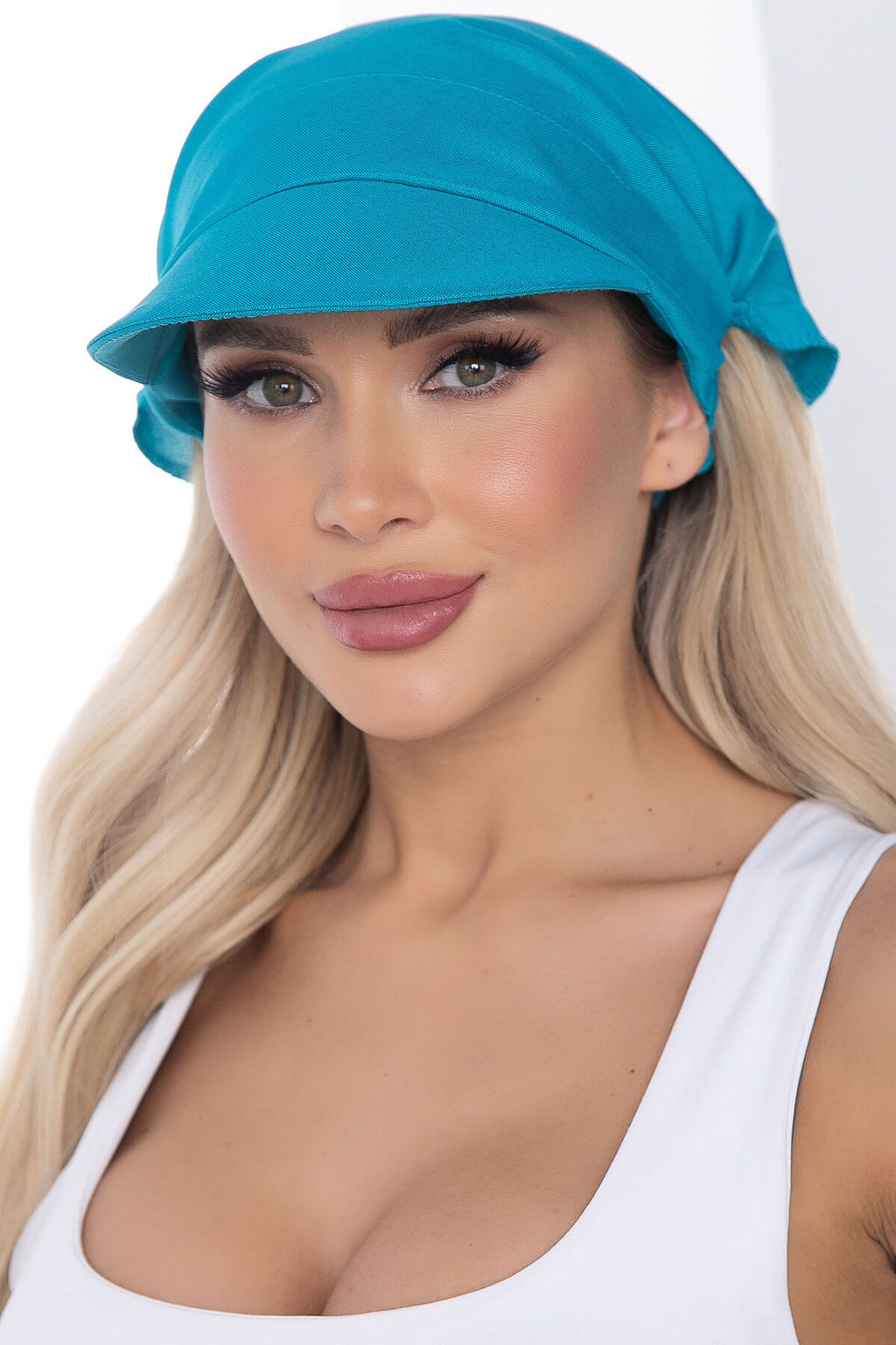 Косынка с козырьком на резинке (синяя) ККР10 - Lt collection фото 3