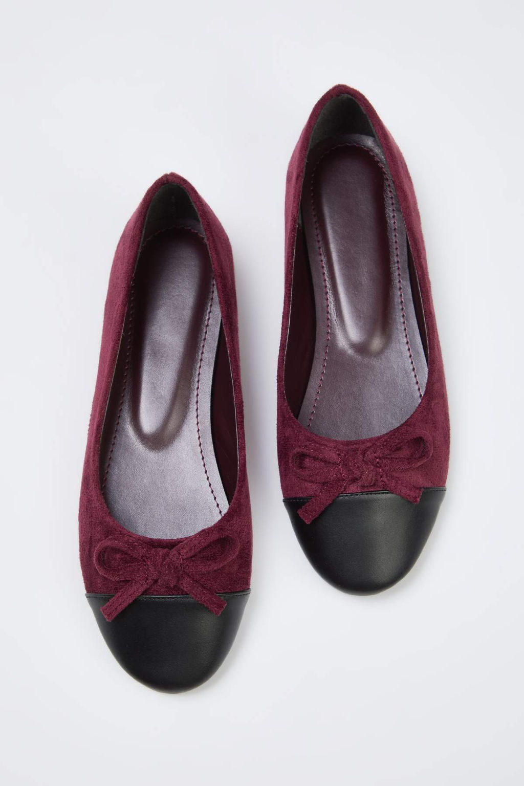 Bordo Suet Fiyonk Detayl? Badem Burun Kad?n Babet TAKSS25BE00000