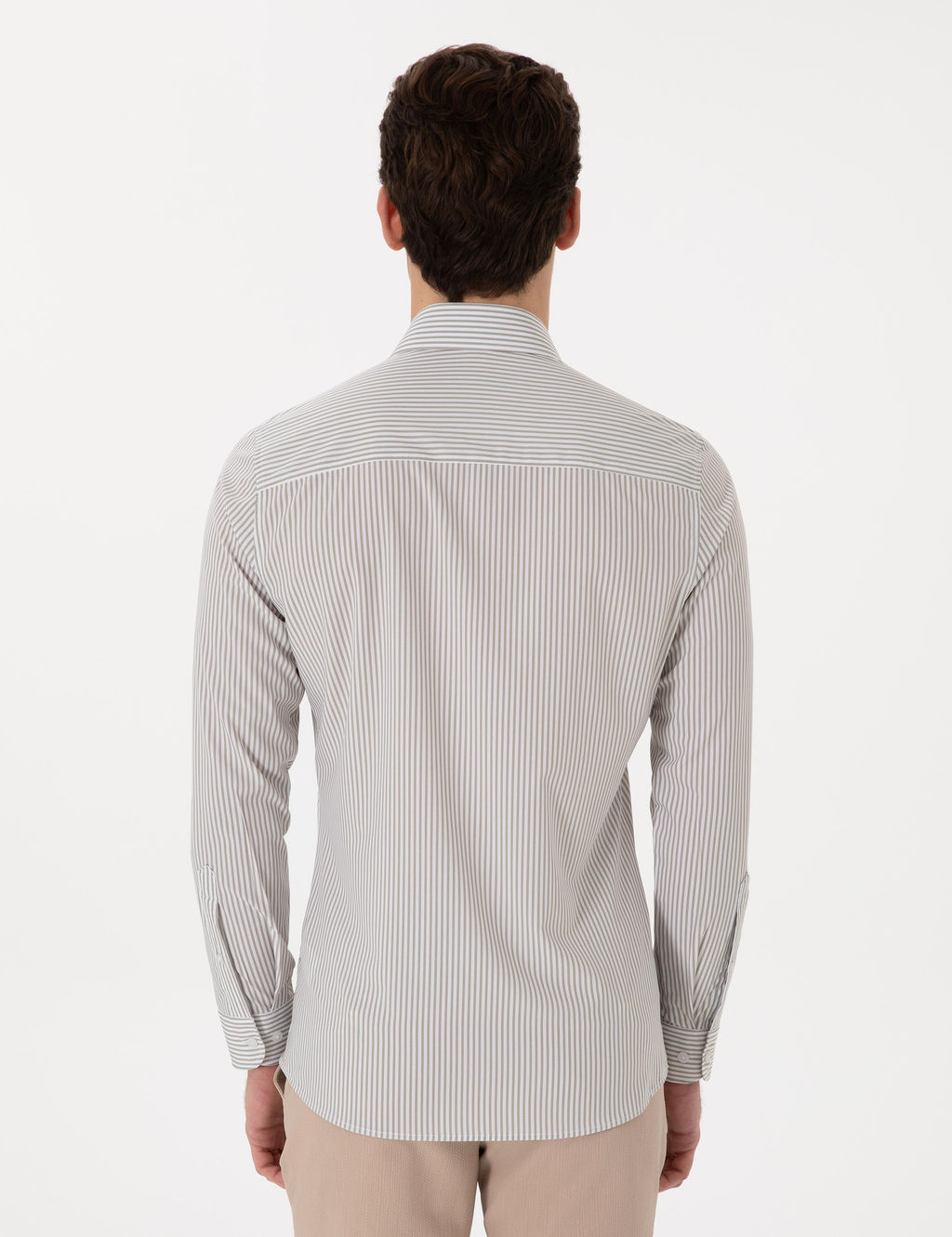 Haki _izgili Ex. Slim Fit Uzun Kollu G_mlek - Pierre cardin фото 5