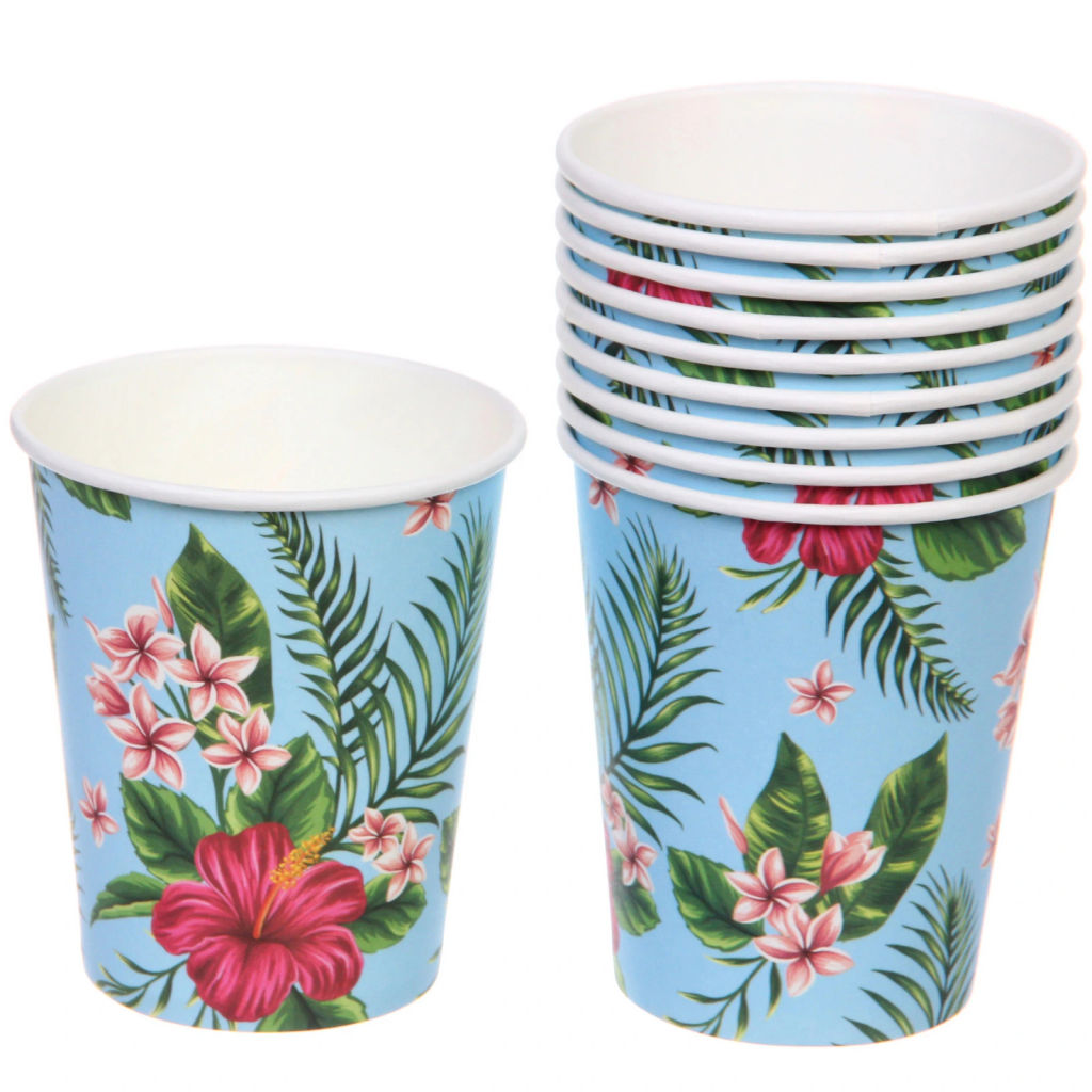 Стакан бумажный 0,2л в наборе 10 шт "Тропическое настроение"