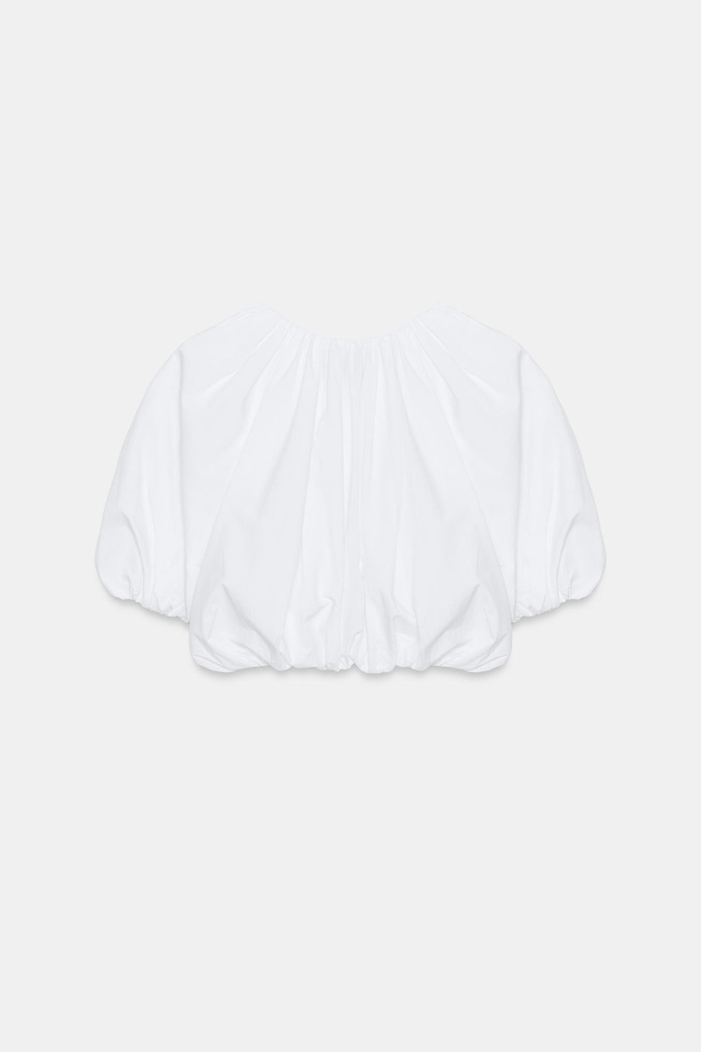 TOP CROP POPEL?N GLOBO / Blanco - Zara фото 5