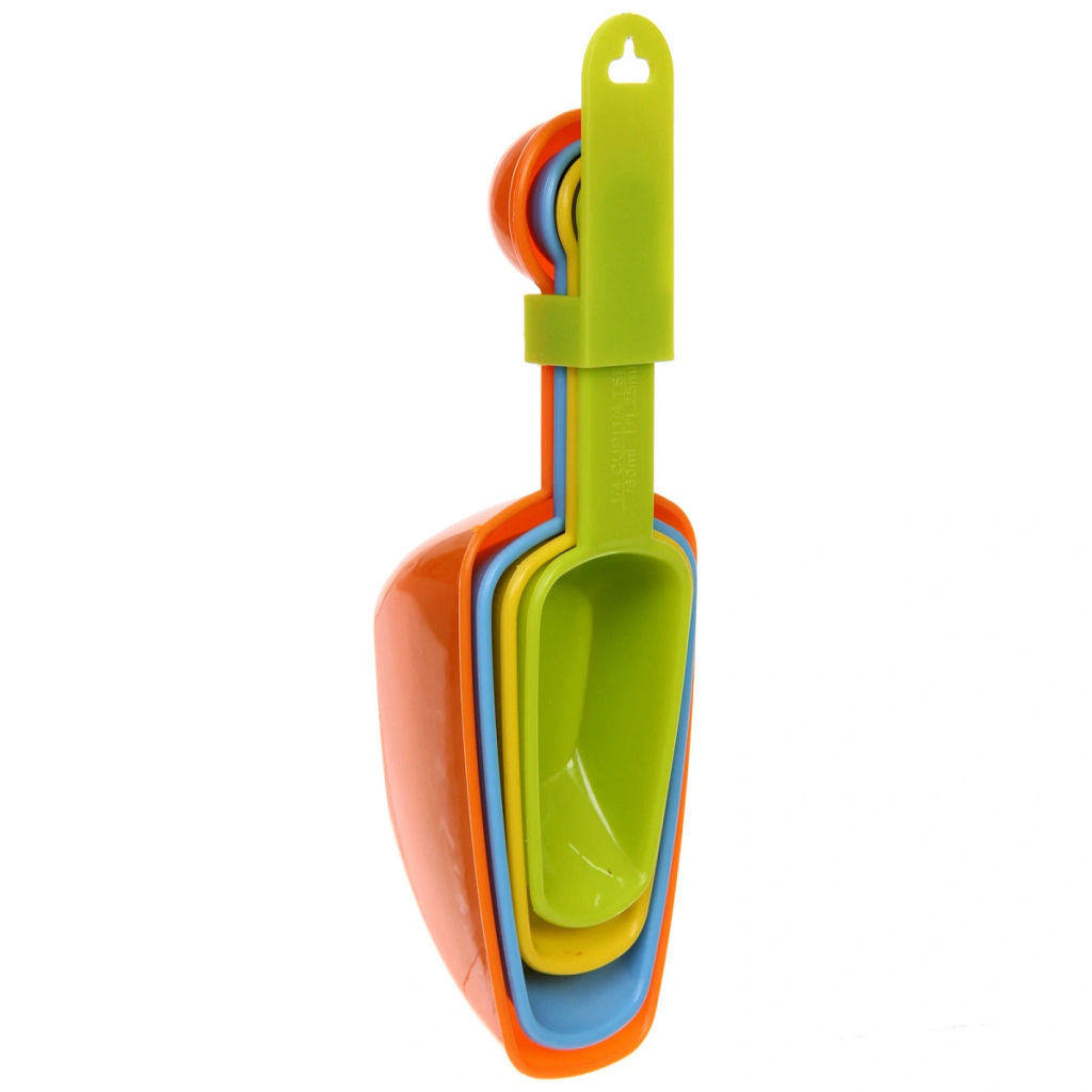 Цена за 2 шт. Совок для сыпучих продуктов в наборе 4шт(60мл,80мл,120мл,235мл),микс цветов