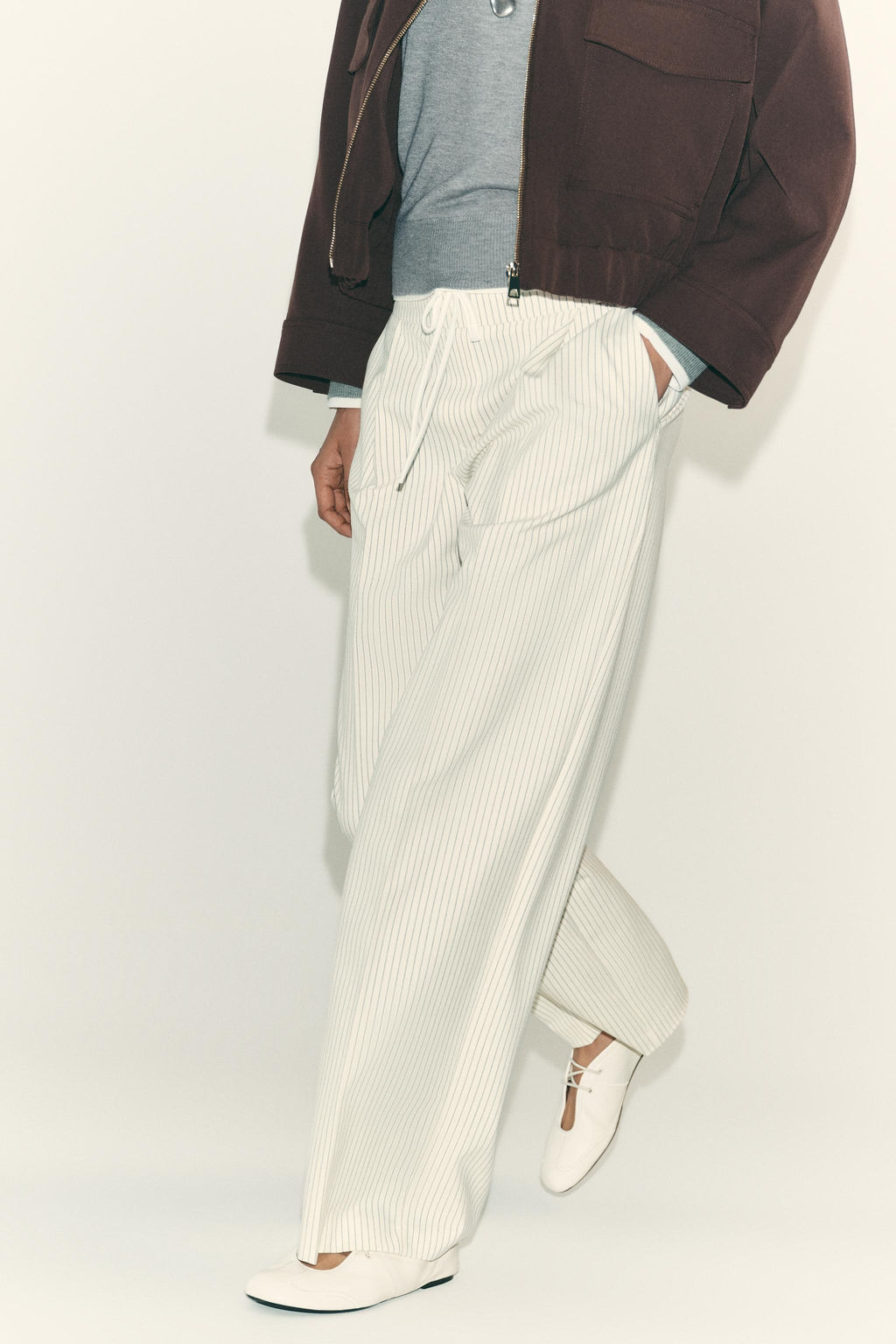WIDE-LEG TROUSERS WITH DOUBLE WAISTBAND - Zara фото 3